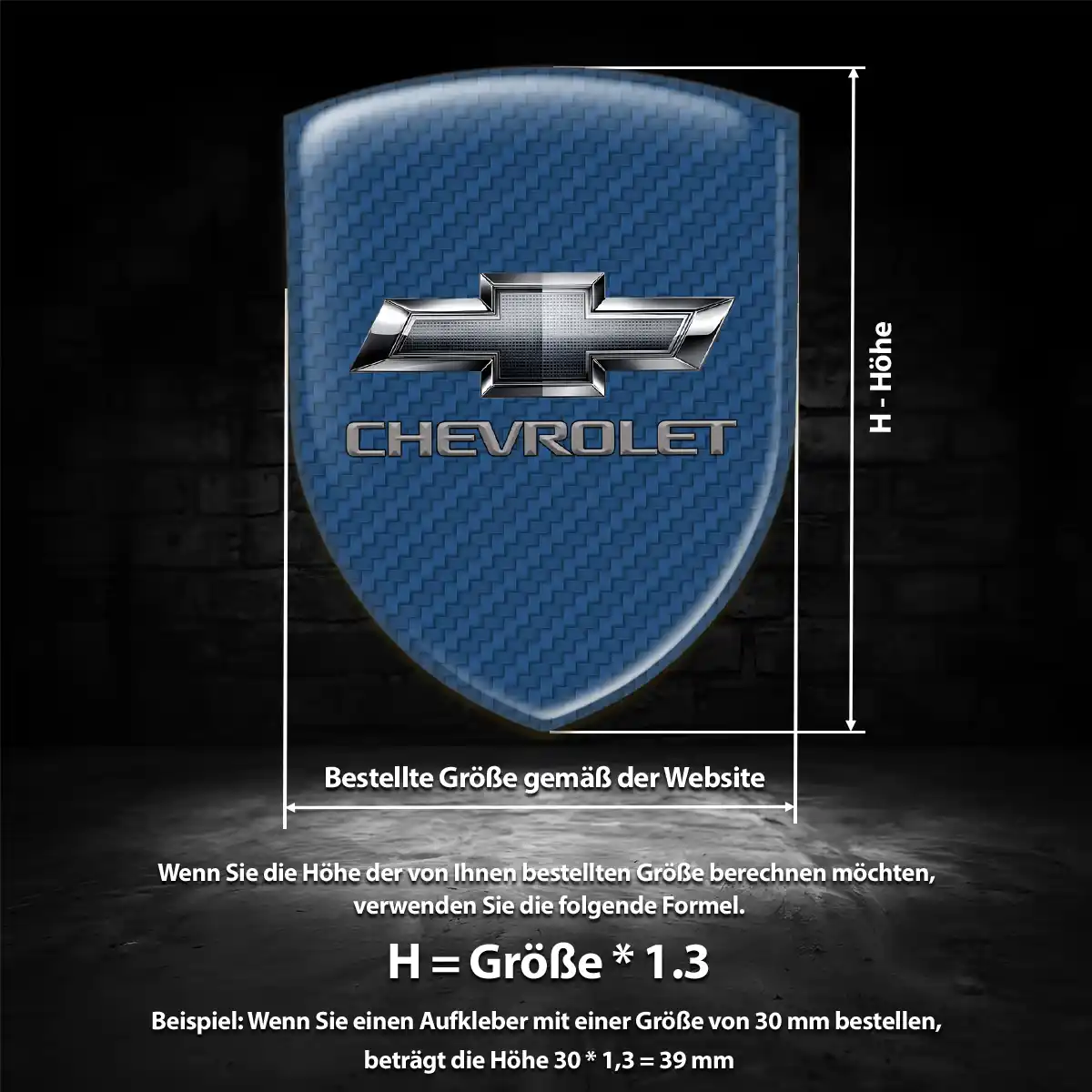 Chevrolet 3D Gel Aufkleber Silikon Premium-Edition