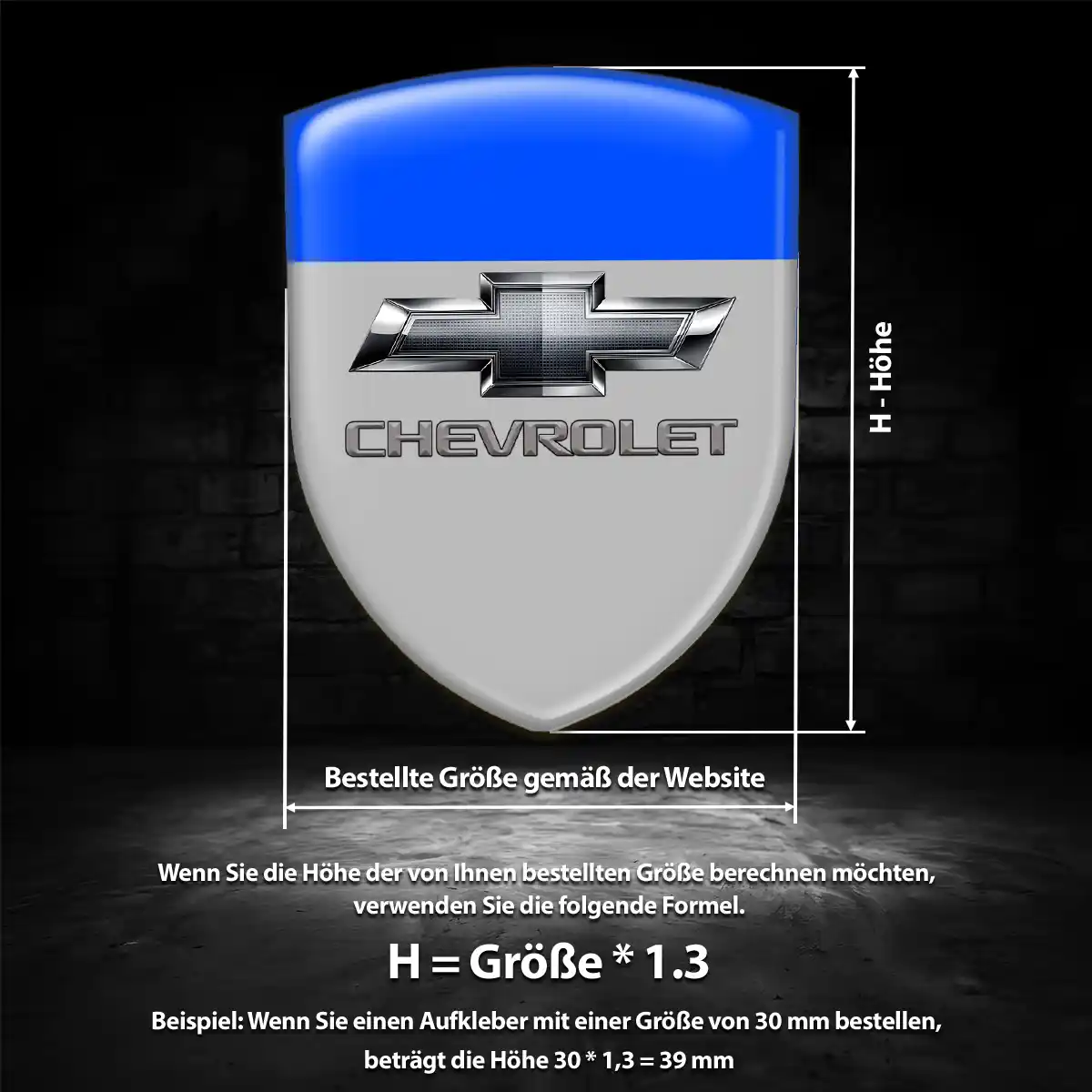 Chevrolet 3D Gel Aufkleber Silikon Stilvolles Design
