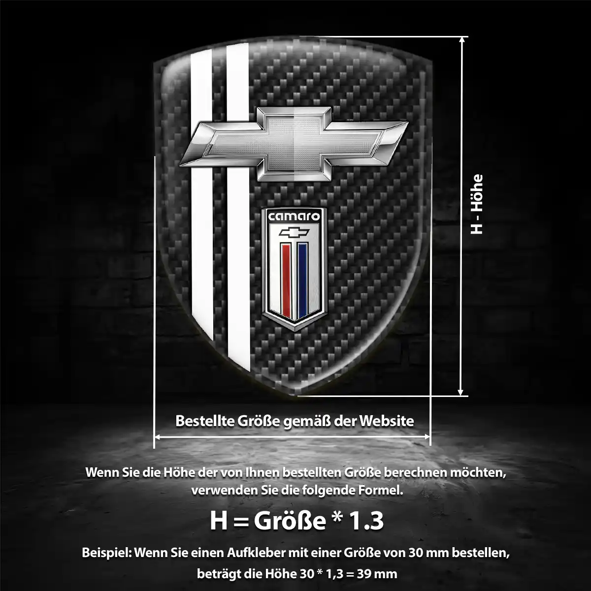 Chevrolet 3D Gel Aufkleber Wappen Limitierte Auflage