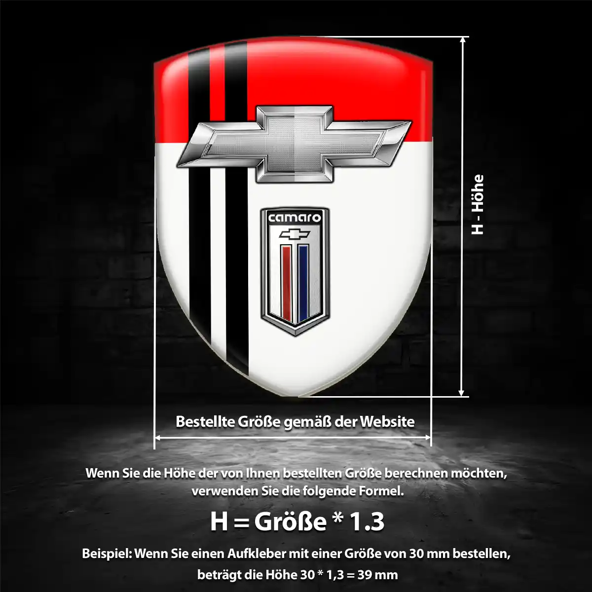 Chevrolet 3D Gel Aufkleber Wappen Luxus-Edition