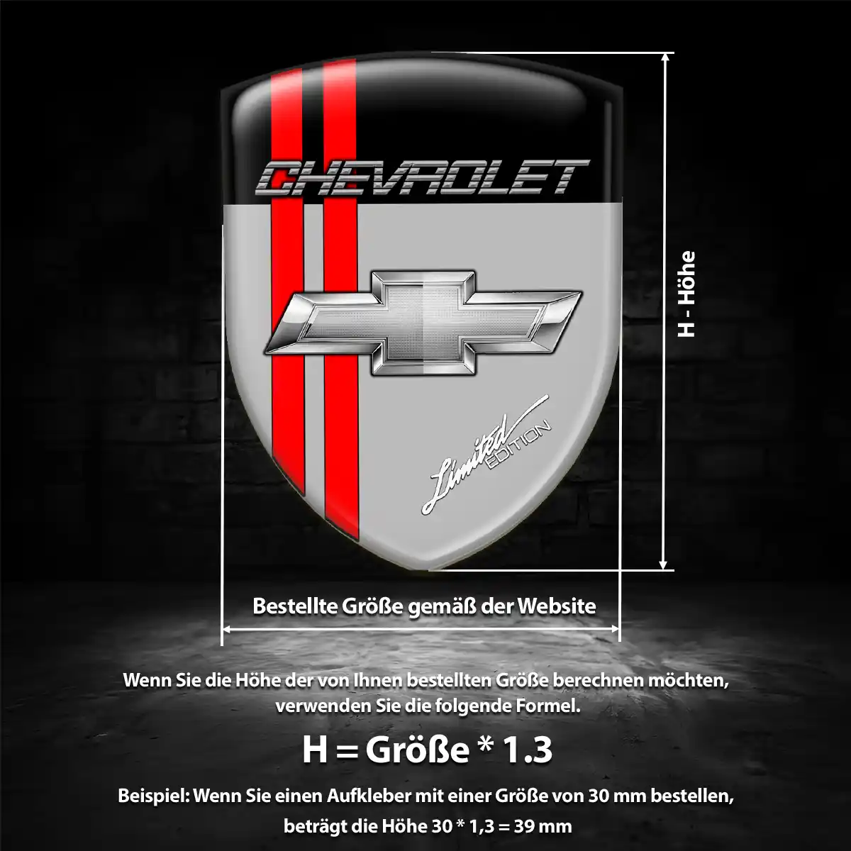 Chevrolet Aufkleber 3D Gel Emblem Premium-Edition