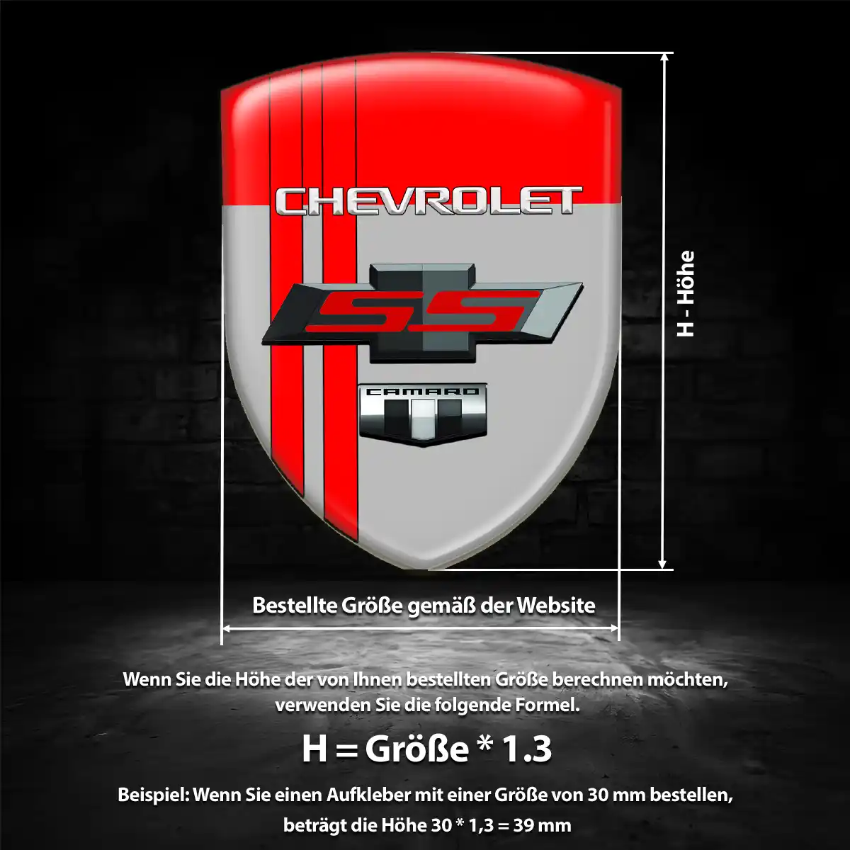 Chevrolet Aufkleber 3D Gel Silikon Auto Premiumqualität