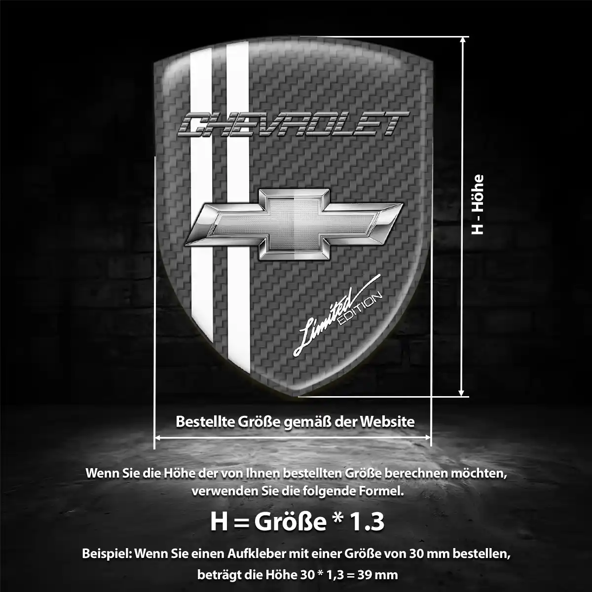 Chevrolet Aufkleber 3D Gel Silikon Auto Stilvolles Design