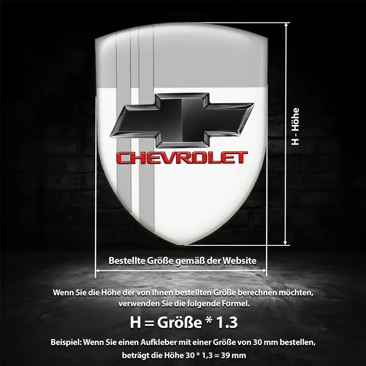 Chevrolet Aufkleber 3D Gel Silikon Premiumqualität