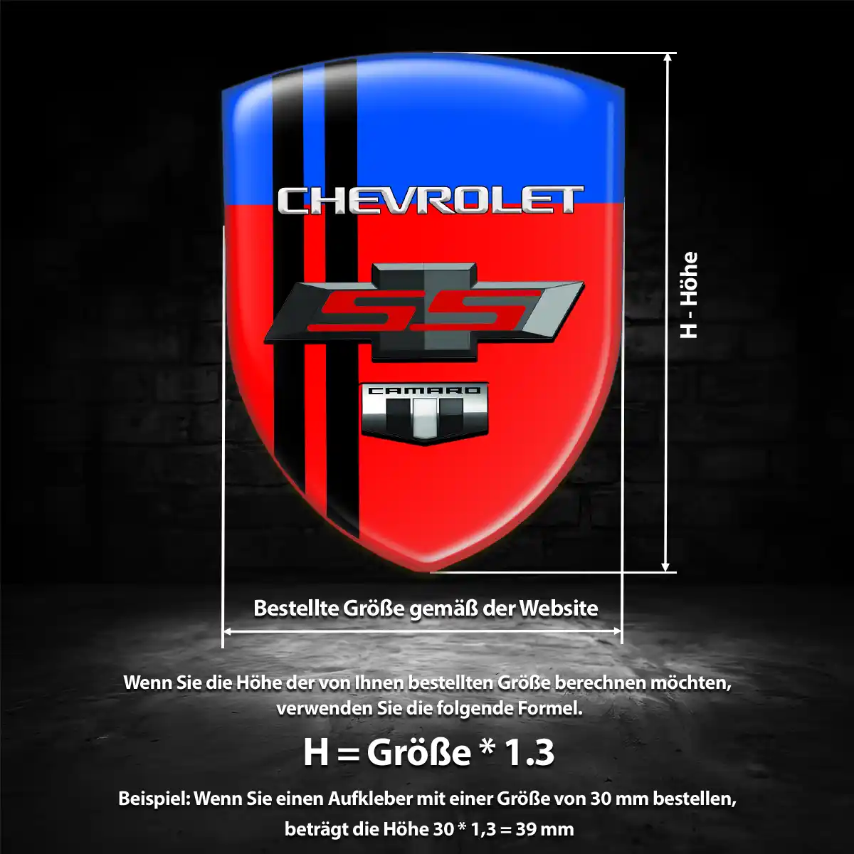 Chevrolet Aufkleber 3D Gel Wappen Limitierte Auflage