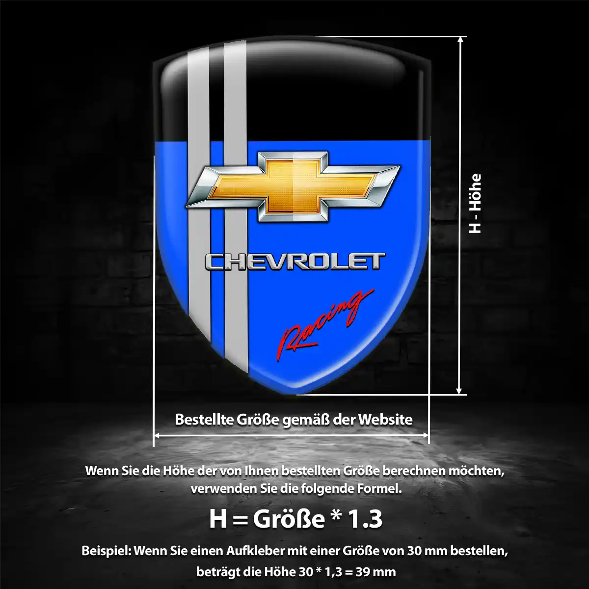 Chevrolet Aufkleber 3D Gel Wappen Premium-Edition
