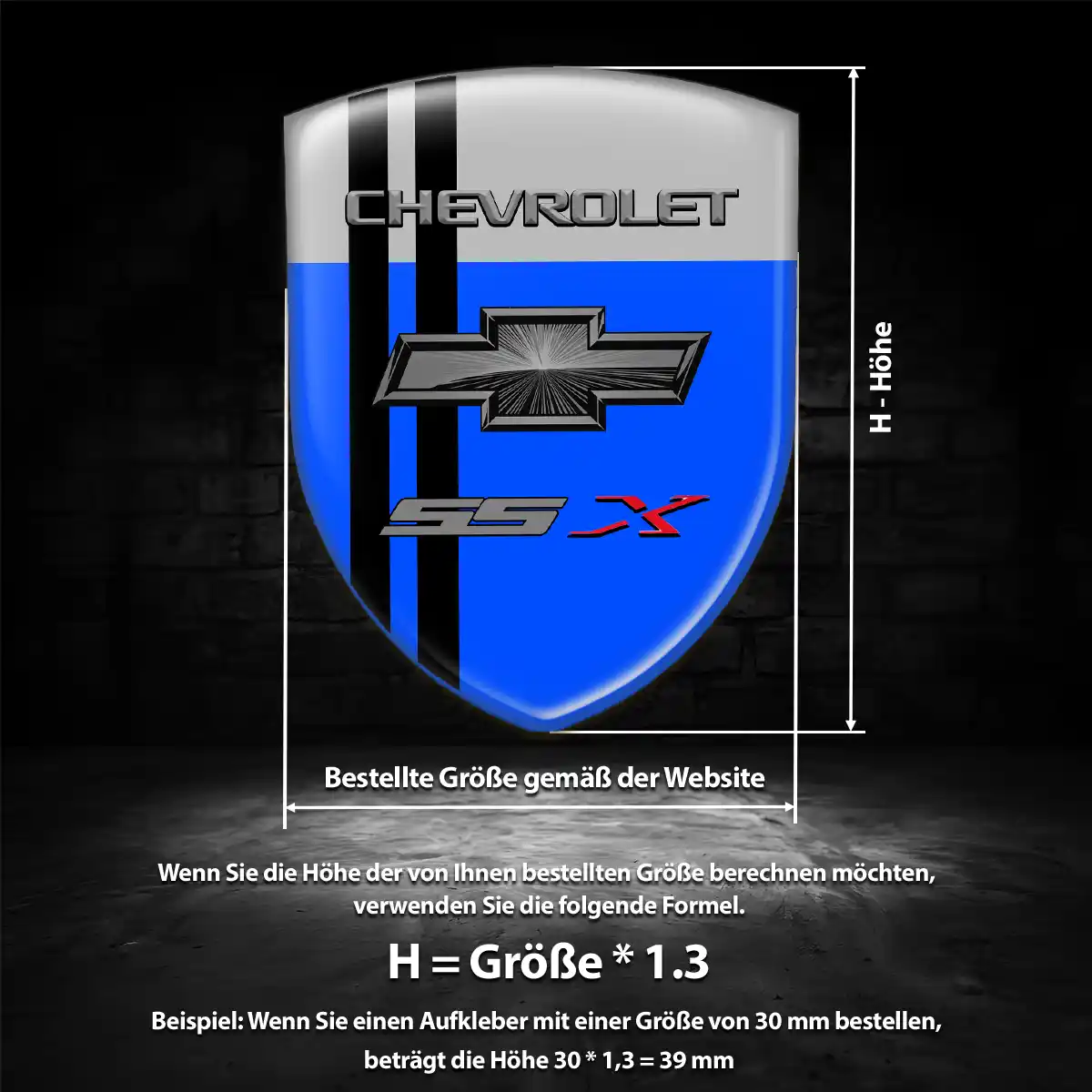 Chevrolet Aufkleber 3D Gel Wappen Premiumqualität