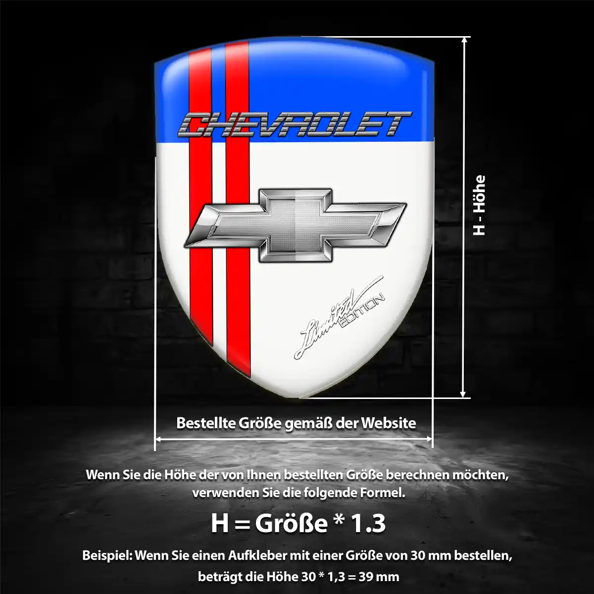 Chevrolet Aufkleber Emblem Auto Limitierte Auflage