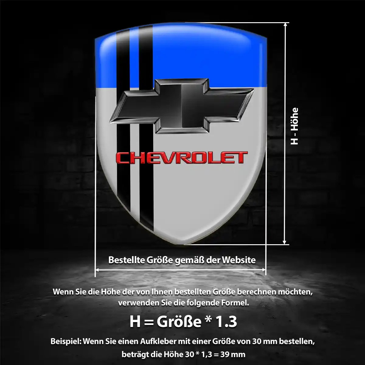 Chevrolet Aufkleber Emblem Premium-Edition