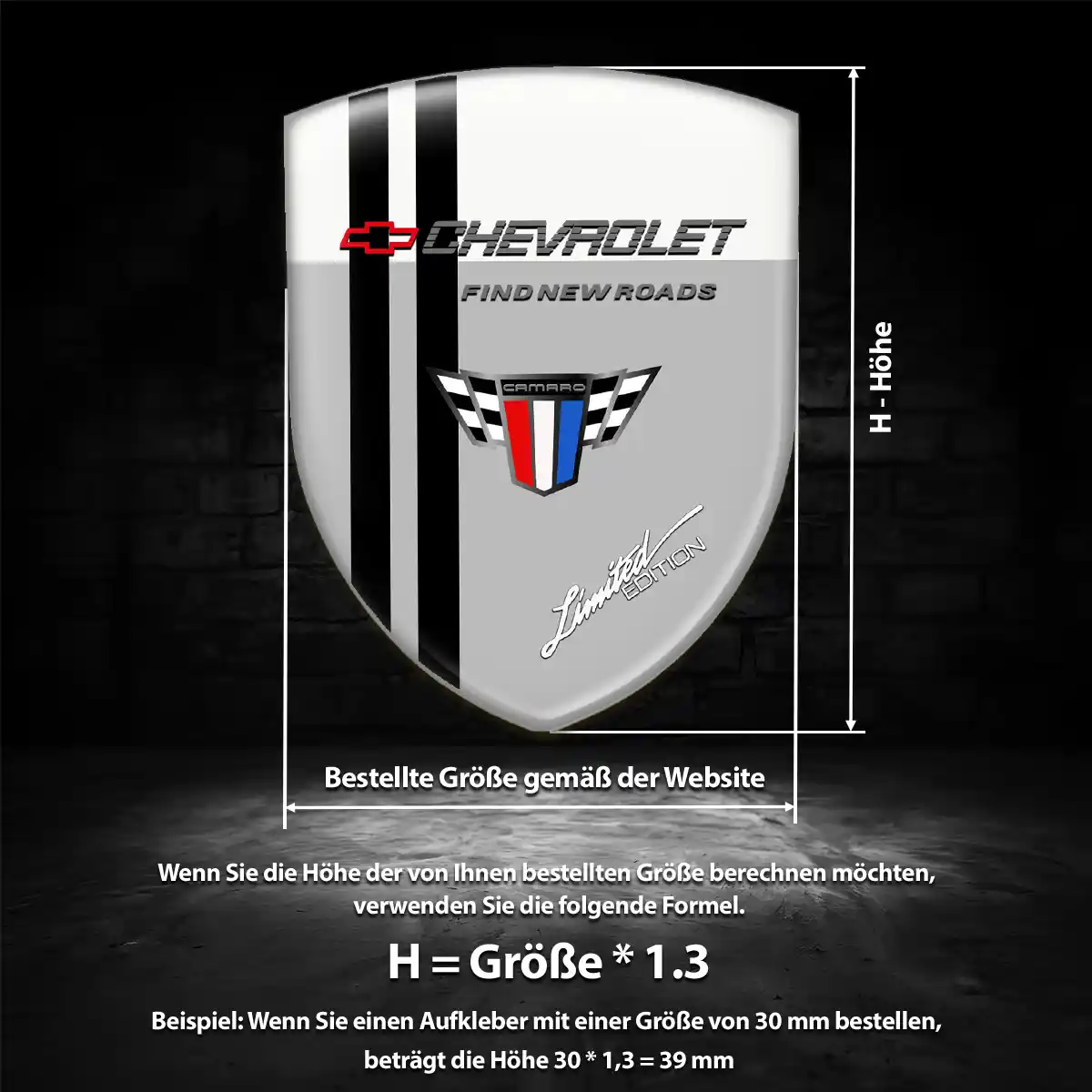 Chevrolet Aufkleber Emblem Wappen Auto Premium-Edition