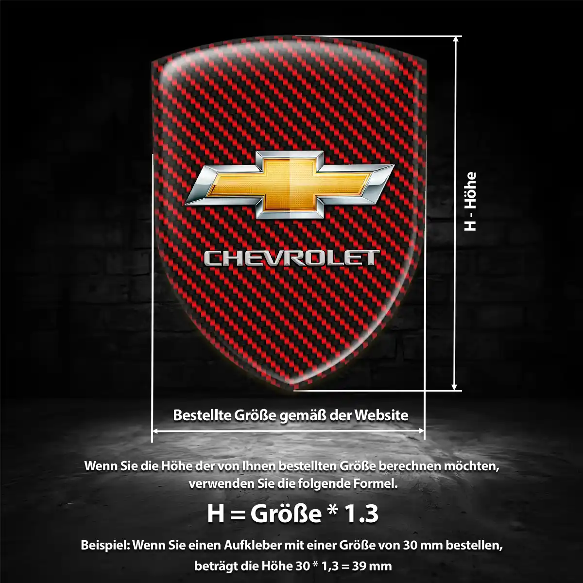 Chevrolet Aufkleber Embleme Silikon Premiumqualität