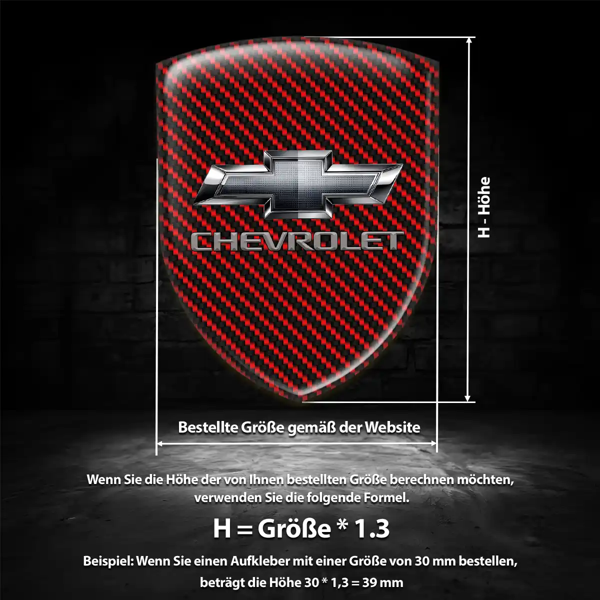 Chevrolet Aufkleber Wappen Emblem Auto Premium-Edition