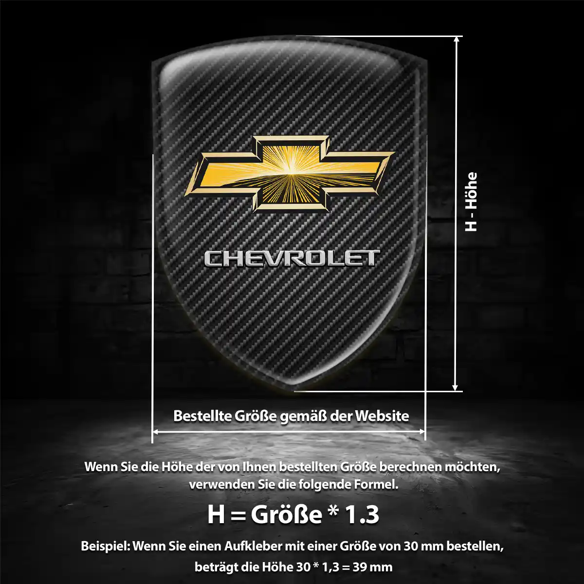 Chevrolet Aufkleber Wappen Premiumqualität
