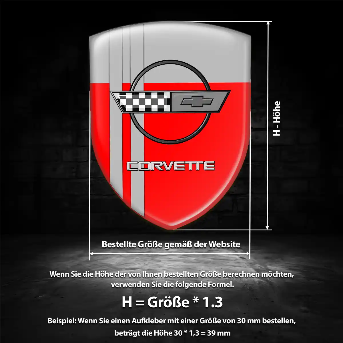 Chevrolet Corvette 3D Gel Aufkleber Auto Limitierte Auflage