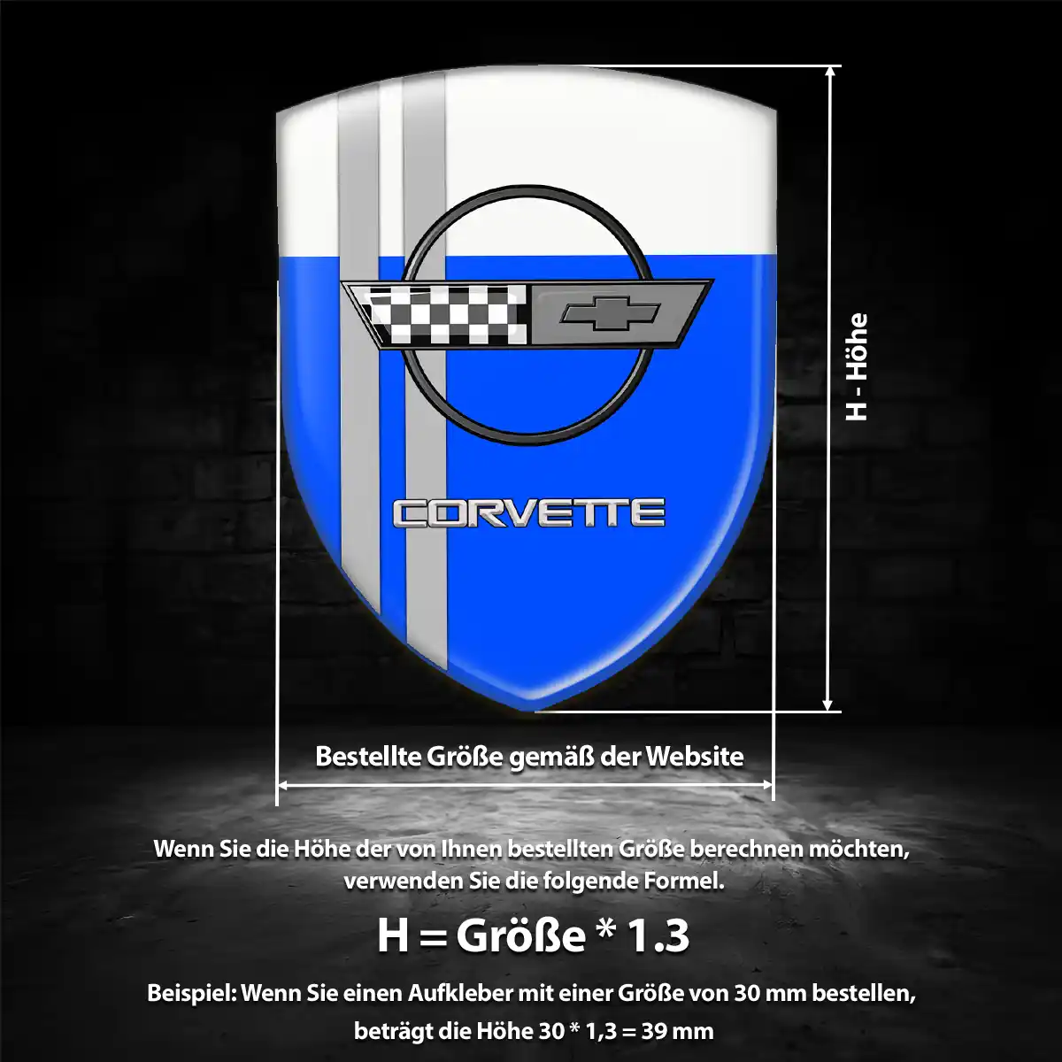 Chevrolet Corvette 3D Gel Aufkleber Emblem Auto Limitierte Auflage