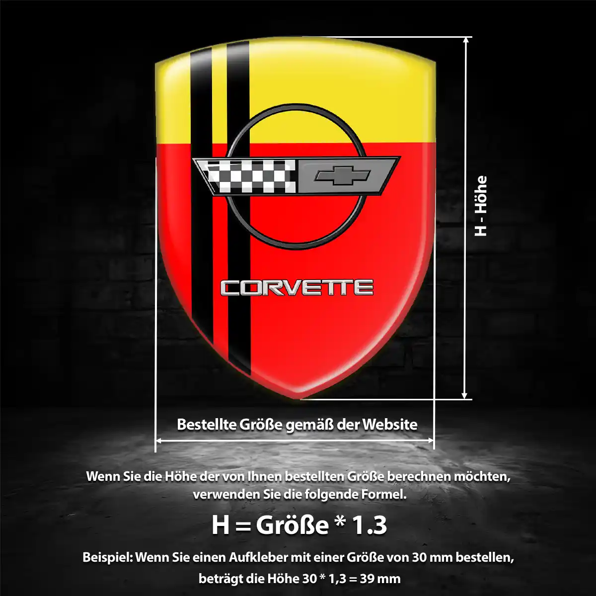 Chevrolet Corvette 3D Gel Aufkleber Emblem Auto Premium-Edition