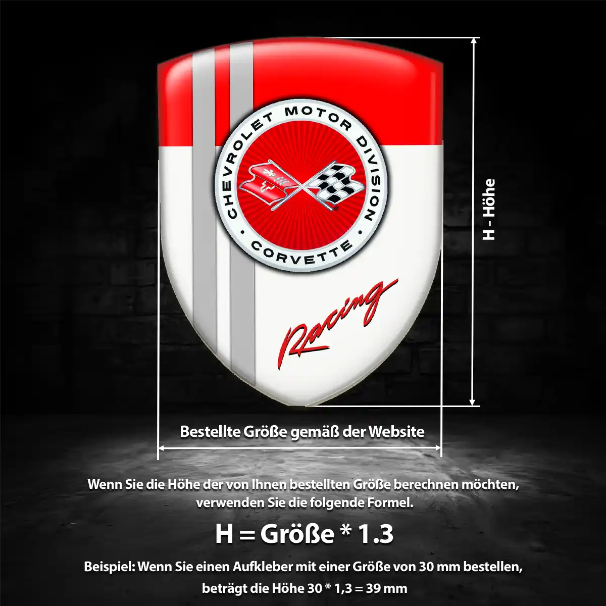 Chevrolet Corvette 3D Gel Aufkleber Emblem Auto Premiumqualität