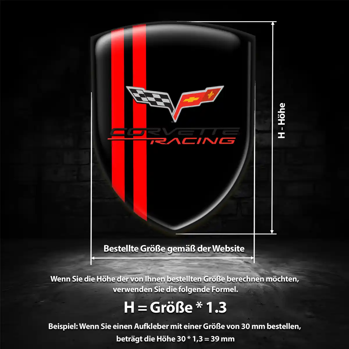 Chevrolet Corvette 3D Gel Aufkleber Emblem Luxus-Edition