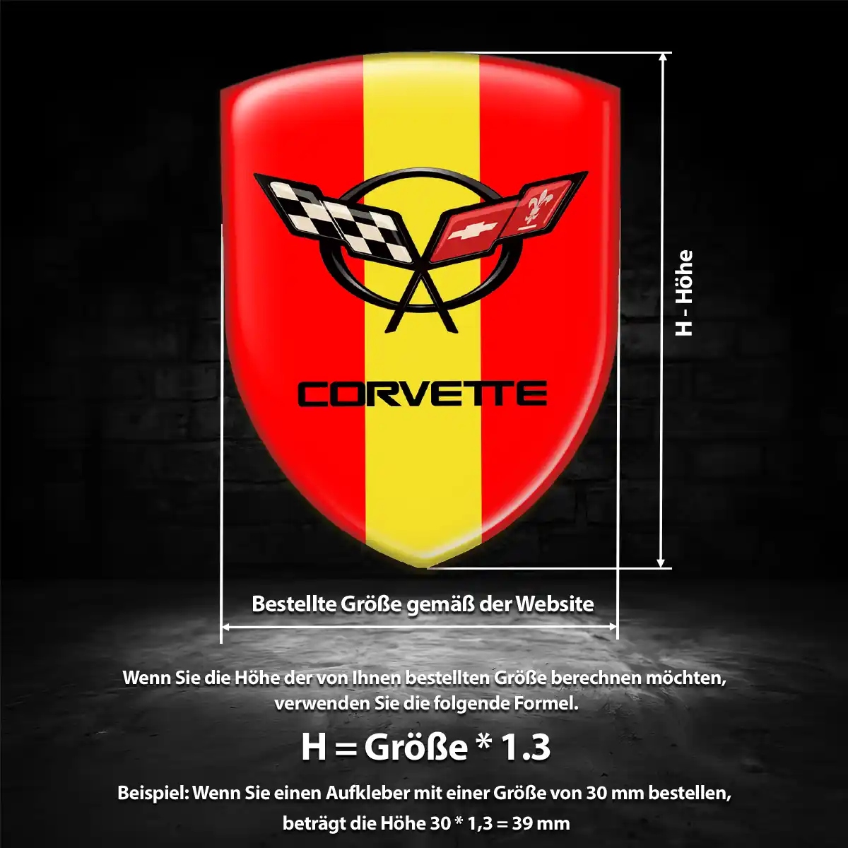 Chevrolet Corvette 3D Gel Aufkleber Emblem Premiumqualität