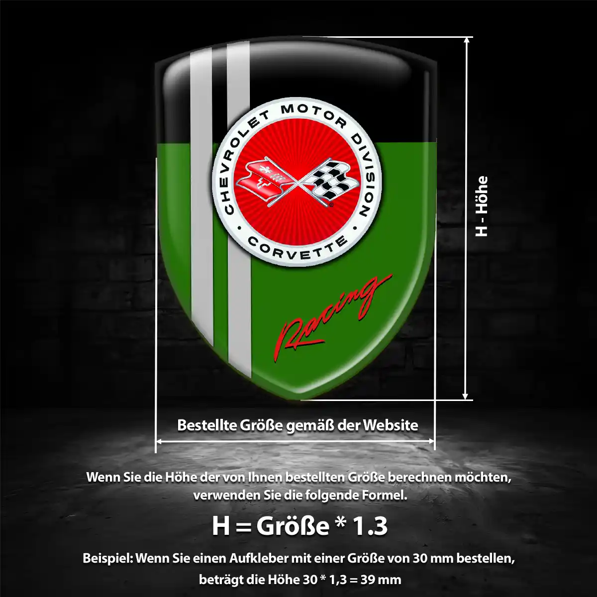 Chevrolet Corvette 3D Gel Aufkleber Embleme Auto Limitierte Auflage
