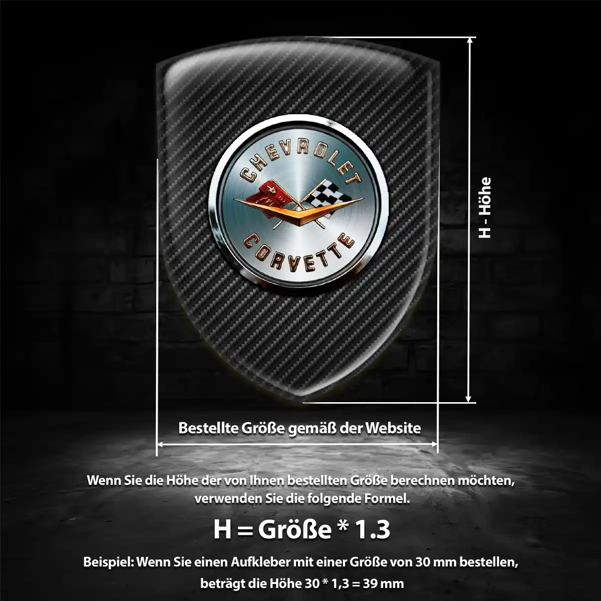Chevrolet Corvette 3D Gel Aufkleber Embleme Auto Premium-Edition