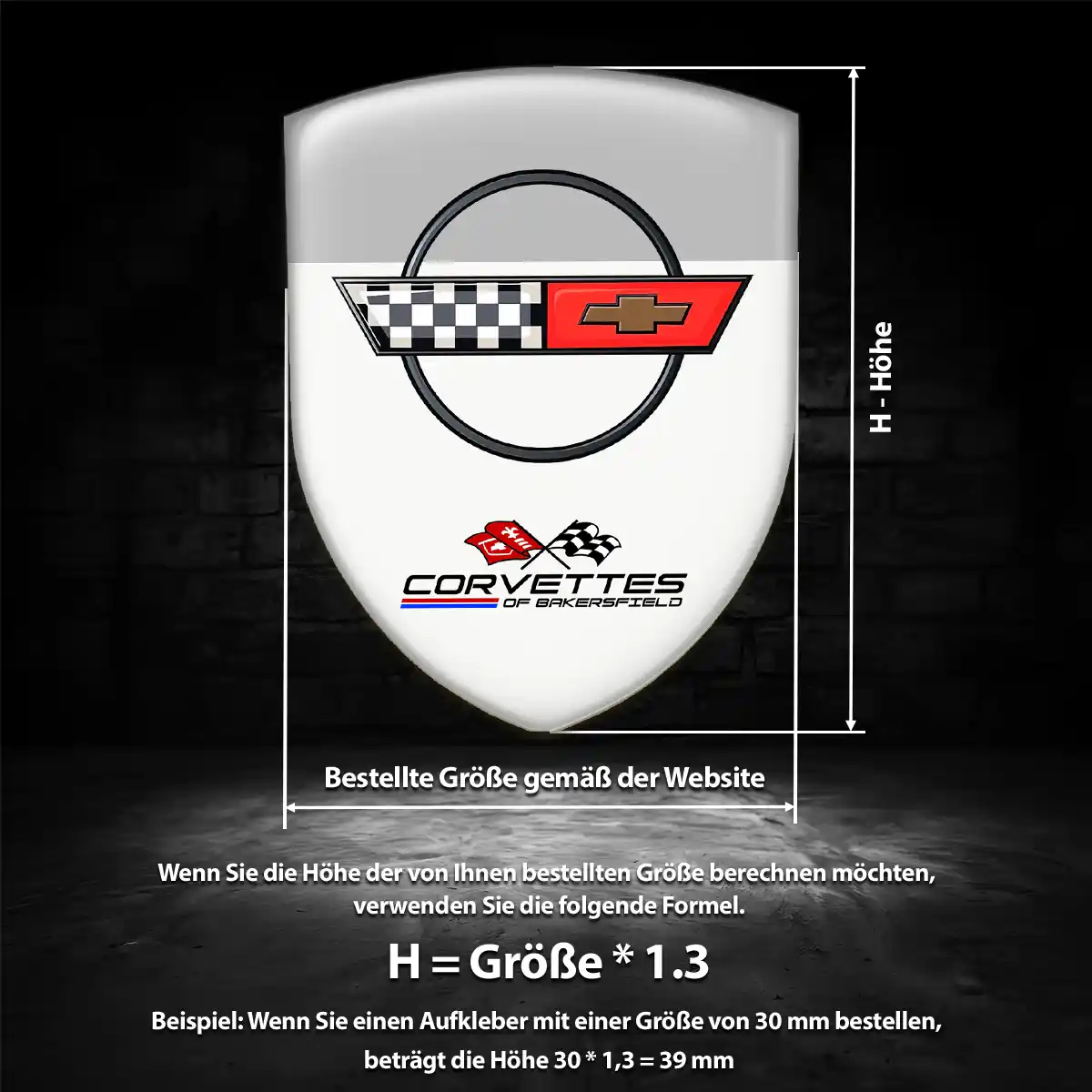 Chevrolet Corvette 3D Gel Aufkleber Embleme Auto Premiumqualität