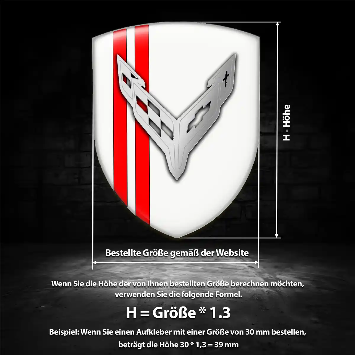 Chevrolet Corvette 3D Gel Aufkleber Limitierte Auflage