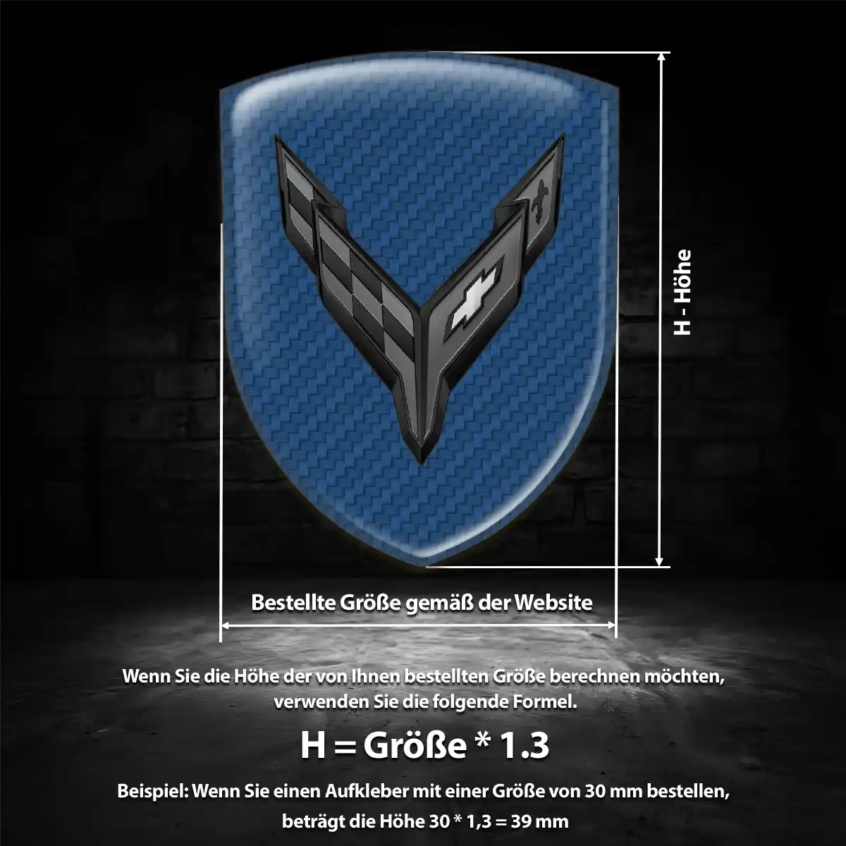 Chevrolet Corvette 3D Gel Aufkleber Silikon Auto Premiumqualität