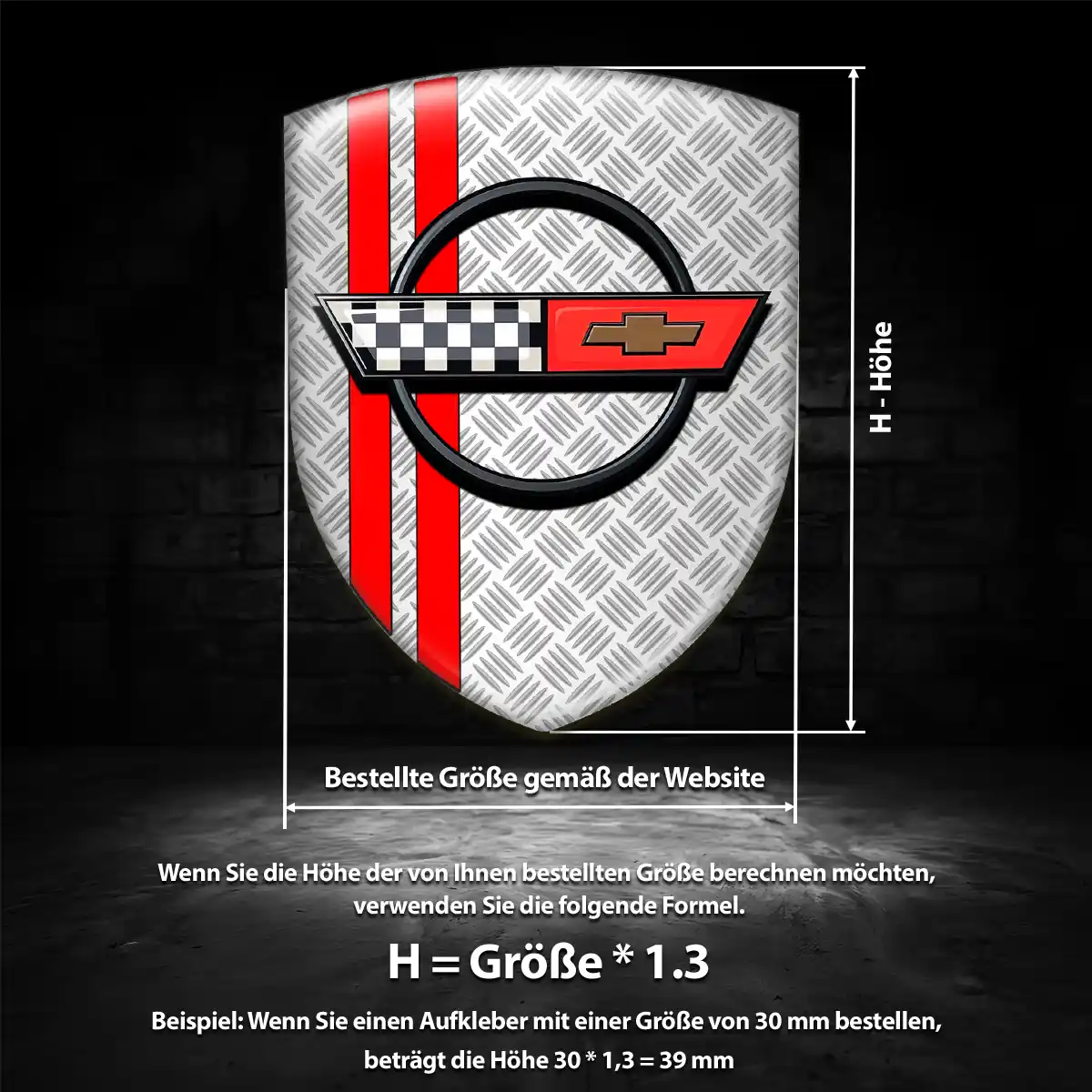 Chevrolet Corvette 3D Gel Aufkleber Silikon Luxus-Edition