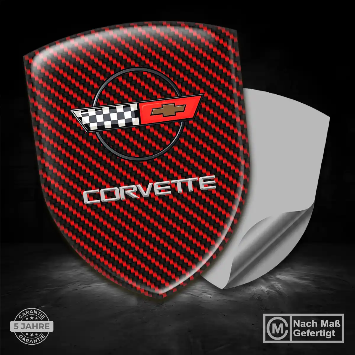 Chevrolet Corvette 3D Gel Aufkleber Wappen Auto Premium-Edition