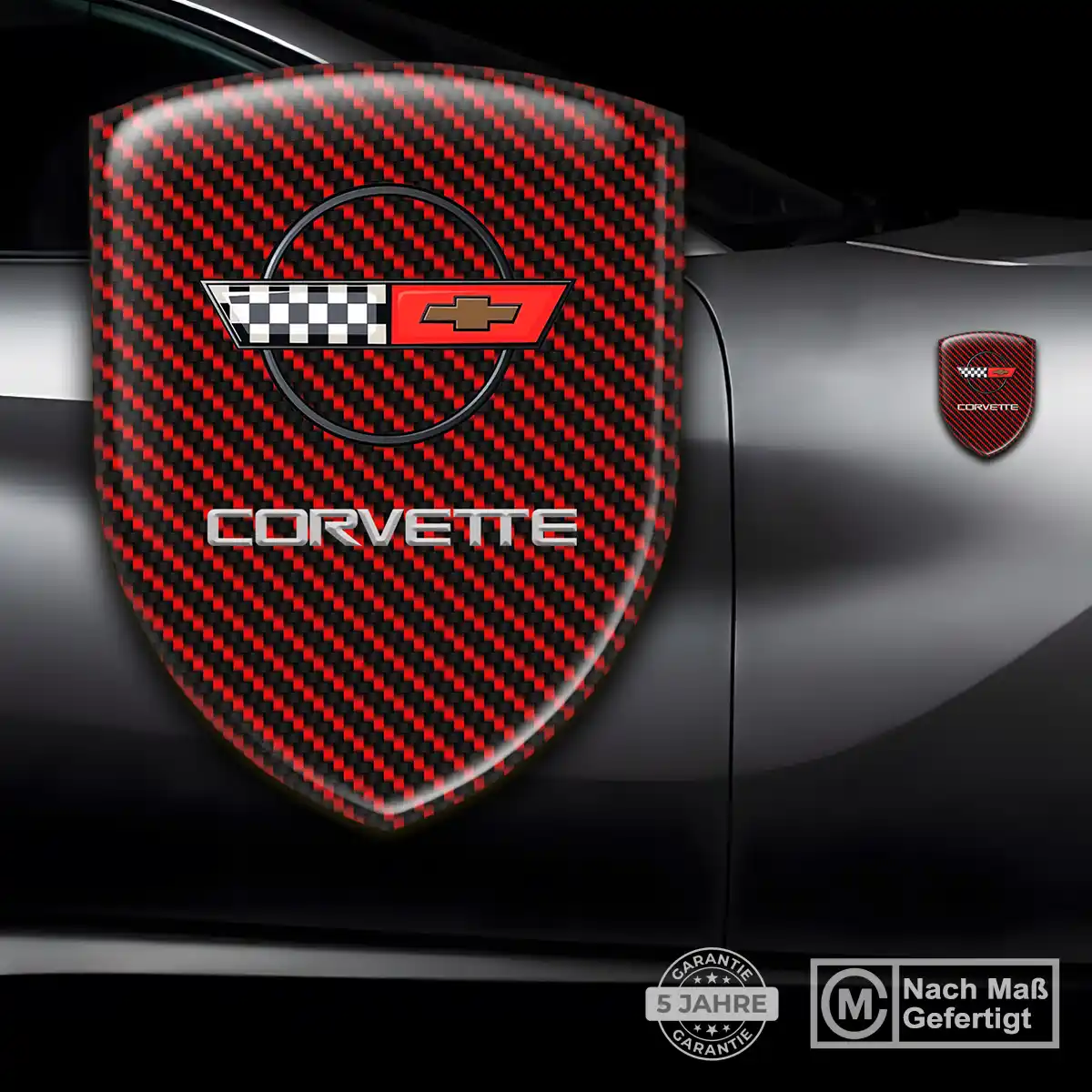 Chevrolet Corvette 3D Gel Aufkleber Wappen Auto Premium-Edition