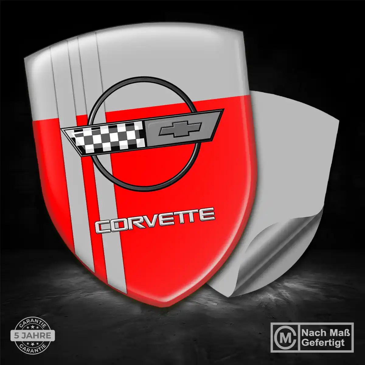 Chevrolet Corvette 3D Gel Aufkleber Wappen Auto Premiumqualität