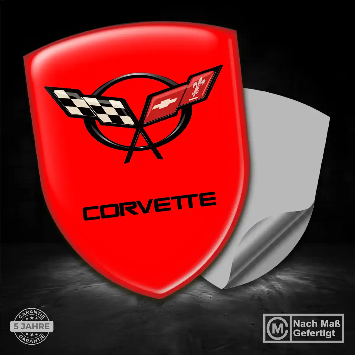 Chevrolet Corvette 3D Gel Aufkleber Wappen Luxus-Edition