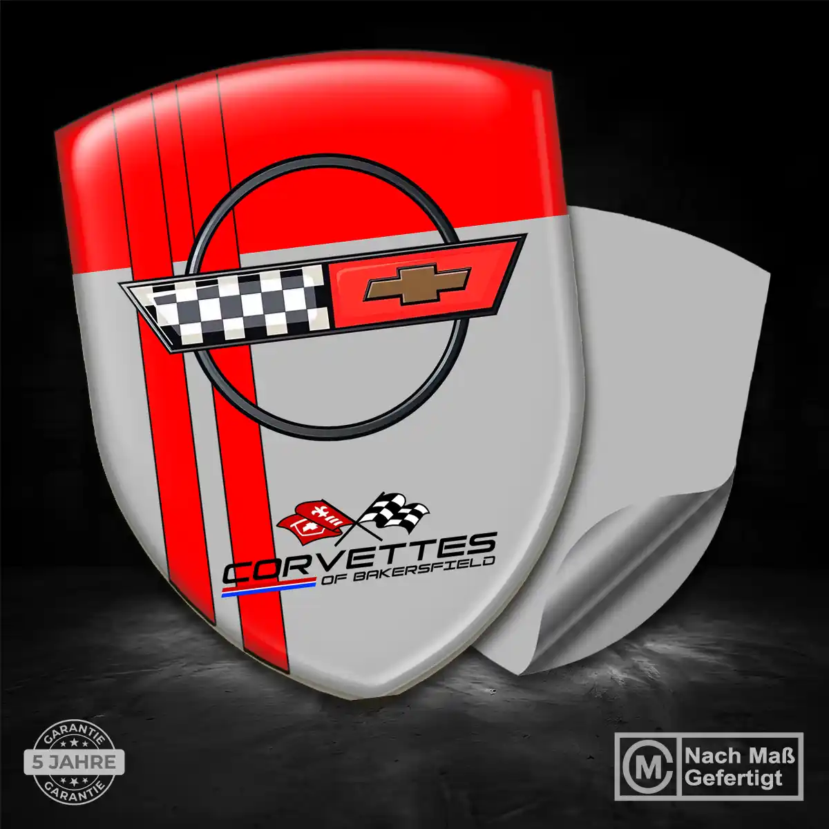 Chevrolet Corvette 3D Gel Aufkleber Wappen Premium-Edition