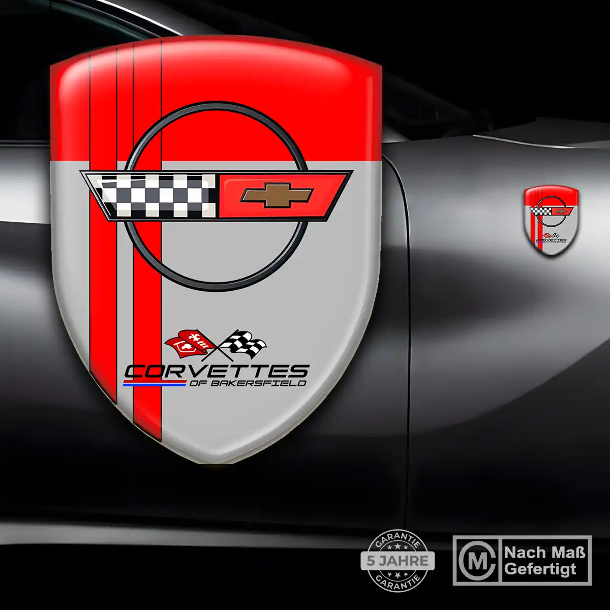 Chevrolet Corvette 3D Gel Aufkleber Wappen Premium-Edition
