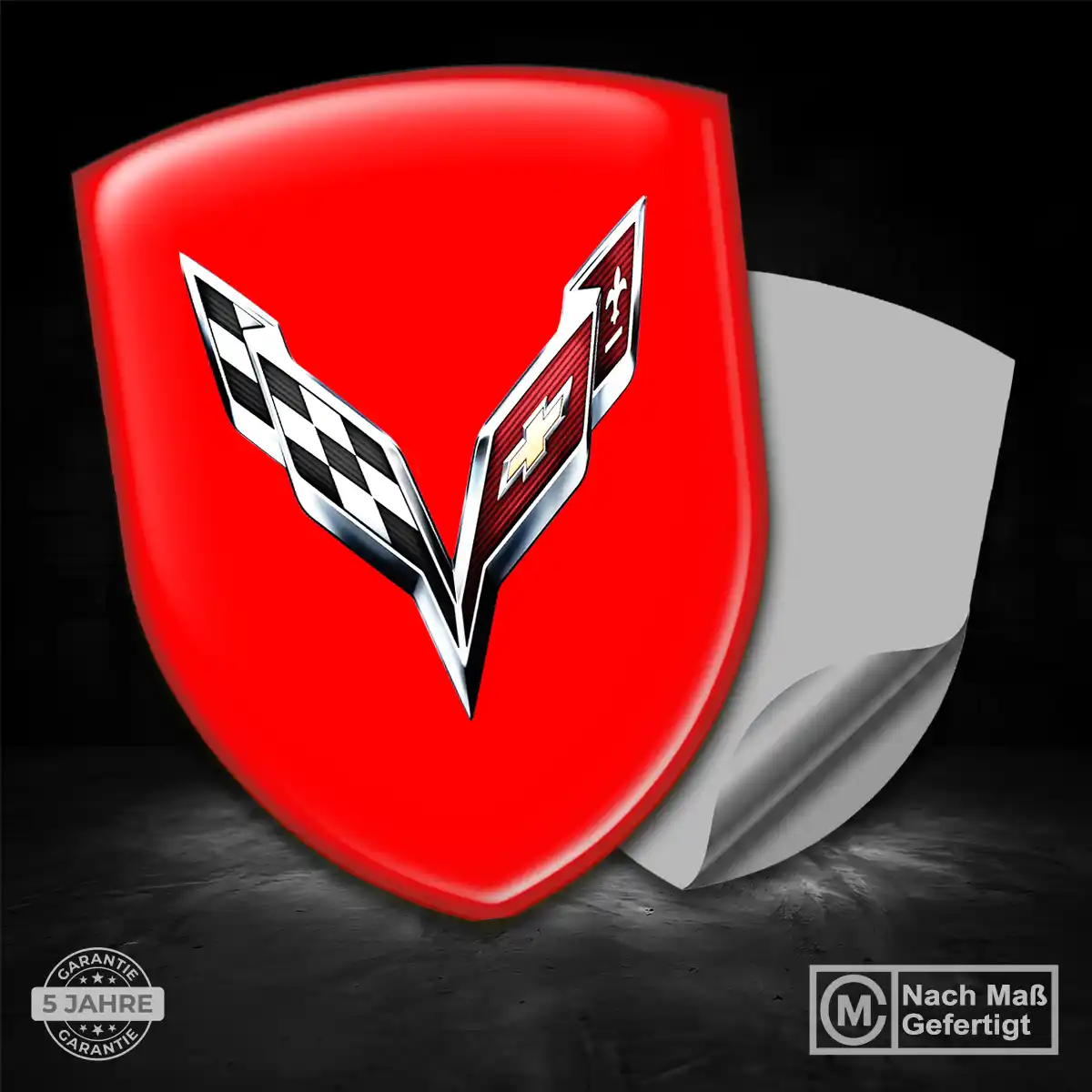 Chevrolet Corvette 3D Gel Aufkleber Wappen Premiumqualität