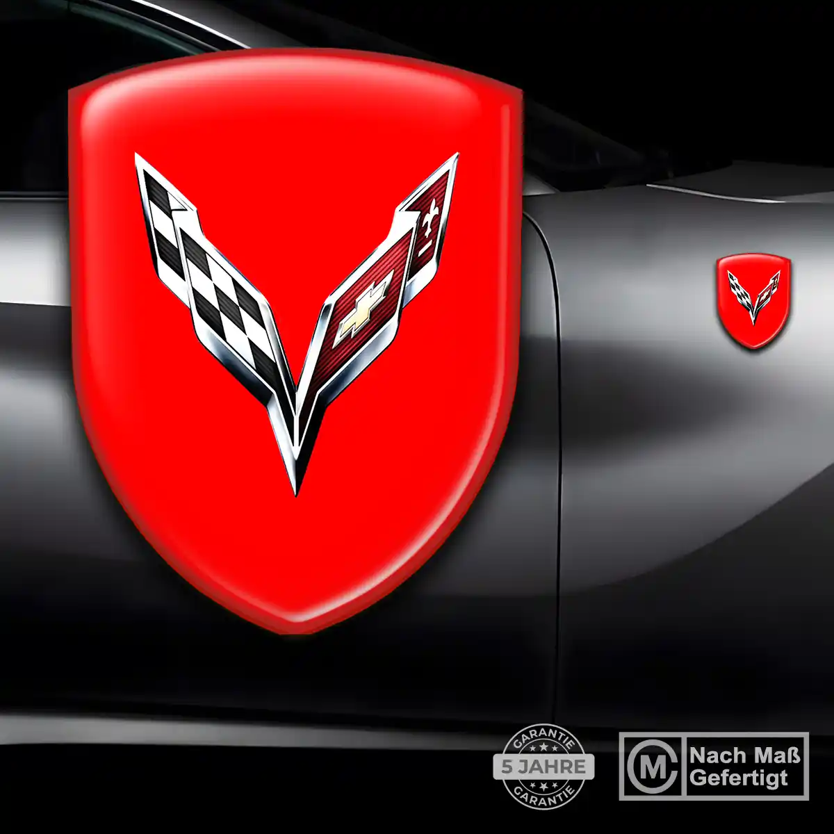 Chevrolet Corvette 3D Gel Aufkleber Wappen Premiumqualität