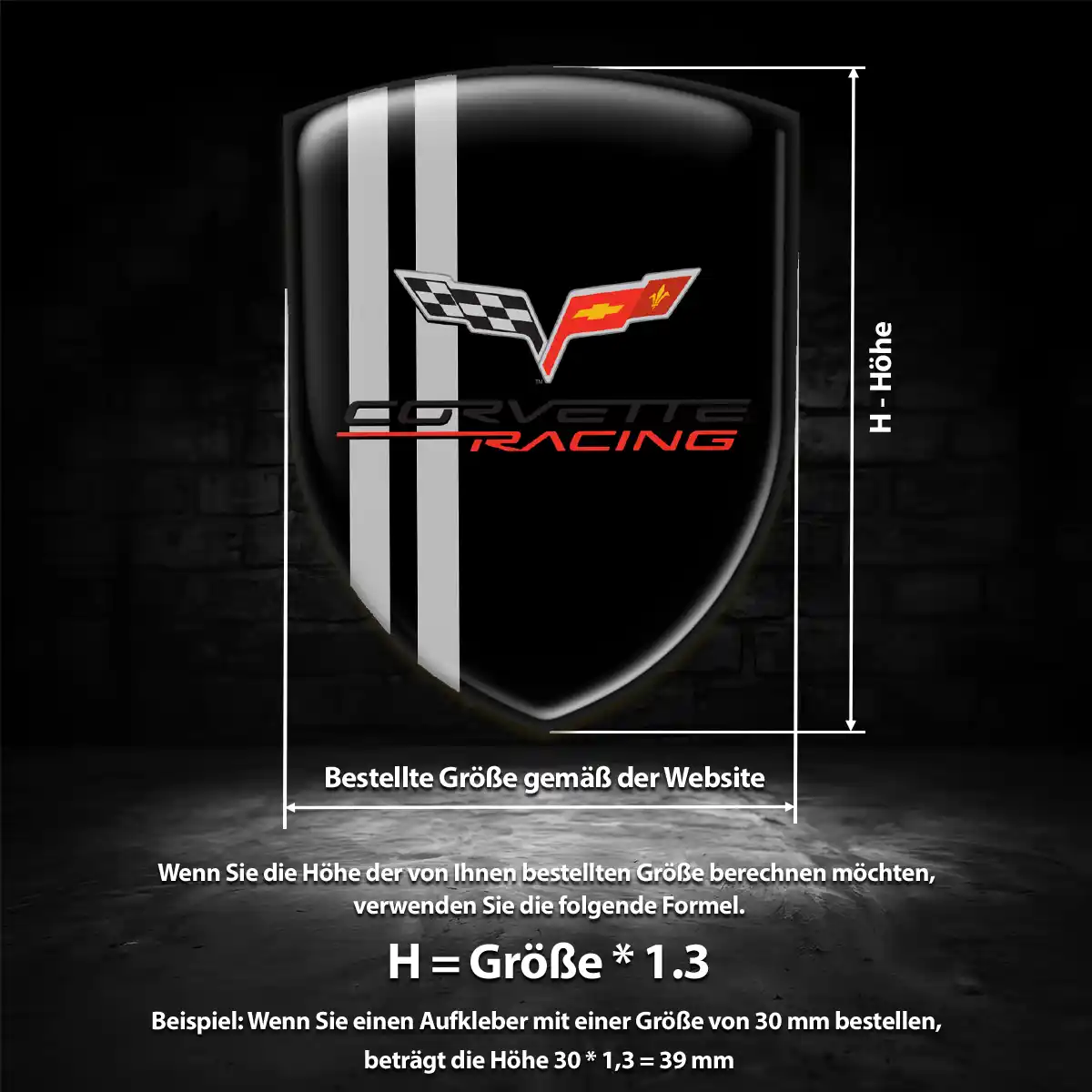 Chevrolet Corvette Aufkleber 3D Gel Emblem Auto Limitierte Auflage