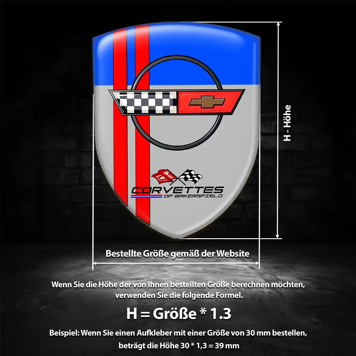 Chevrolet Corvette Aufkleber 3D Gel Emblem Auto Premium-Edition