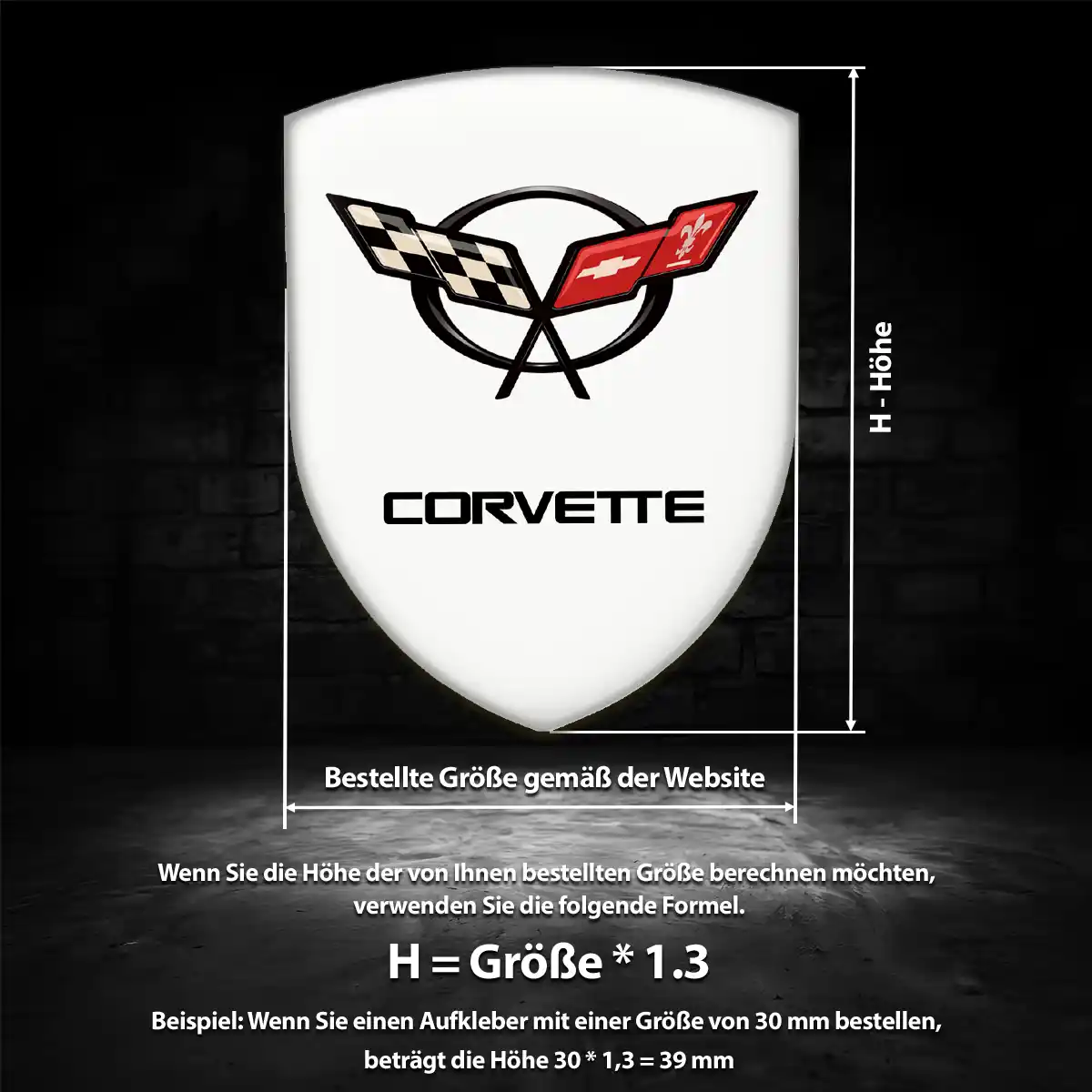 Chevrolet Corvette Aufkleber 3D Gel Emblem Auto Premiumqualität