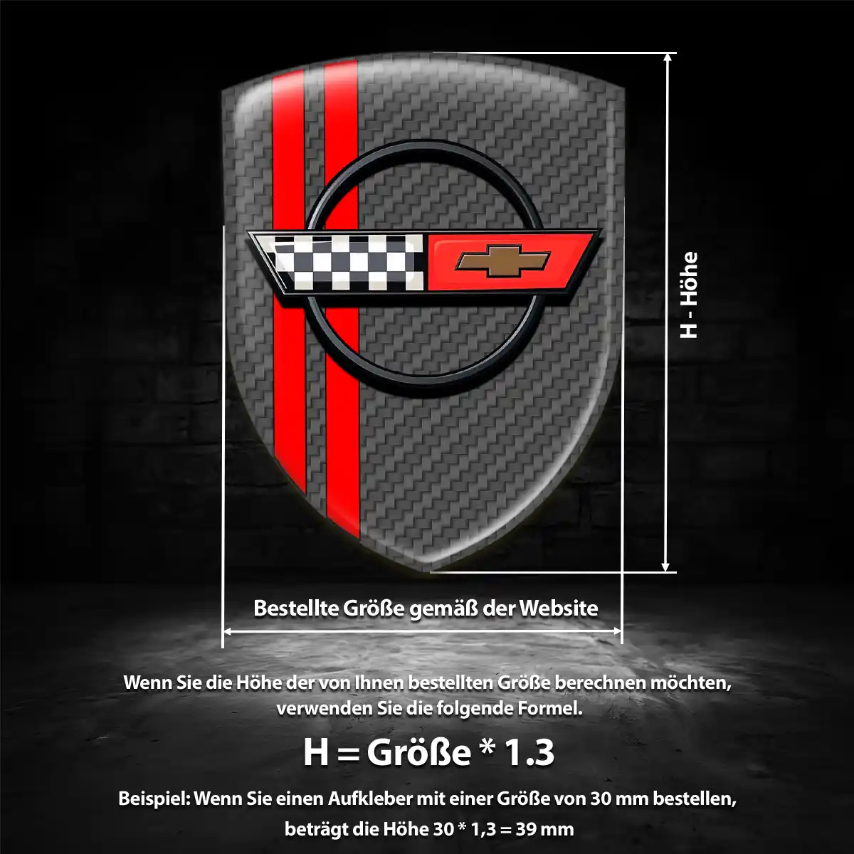 Chevrolet Corvette Aufkleber 3D Gel Emblem Limitierte Auflage