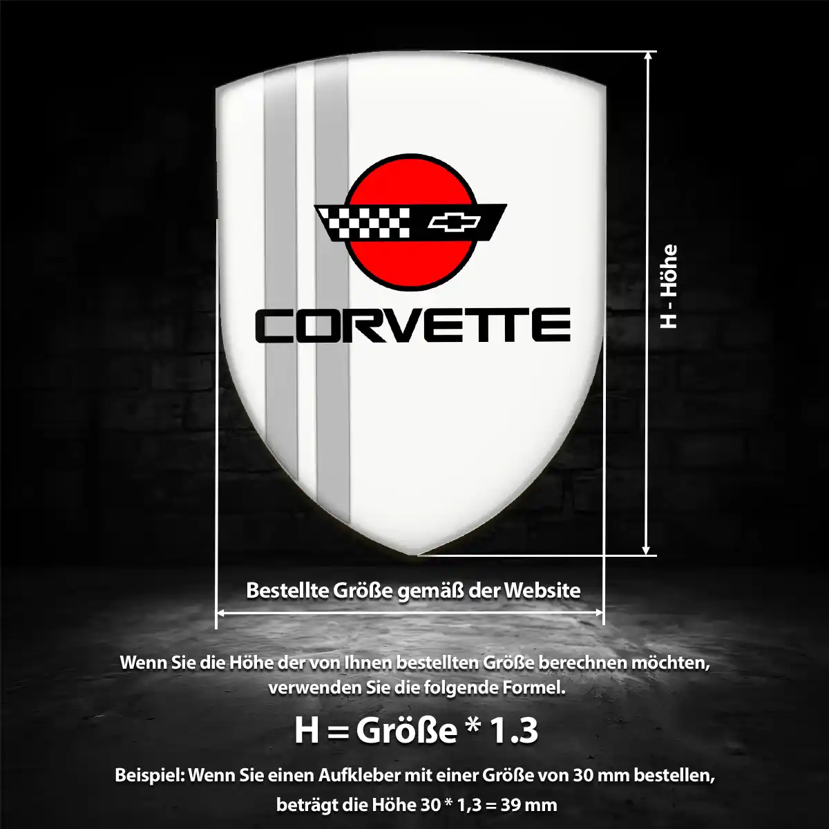Chevrolet Corvette Aufkleber 3D Gel Emblem Luxus-Edition