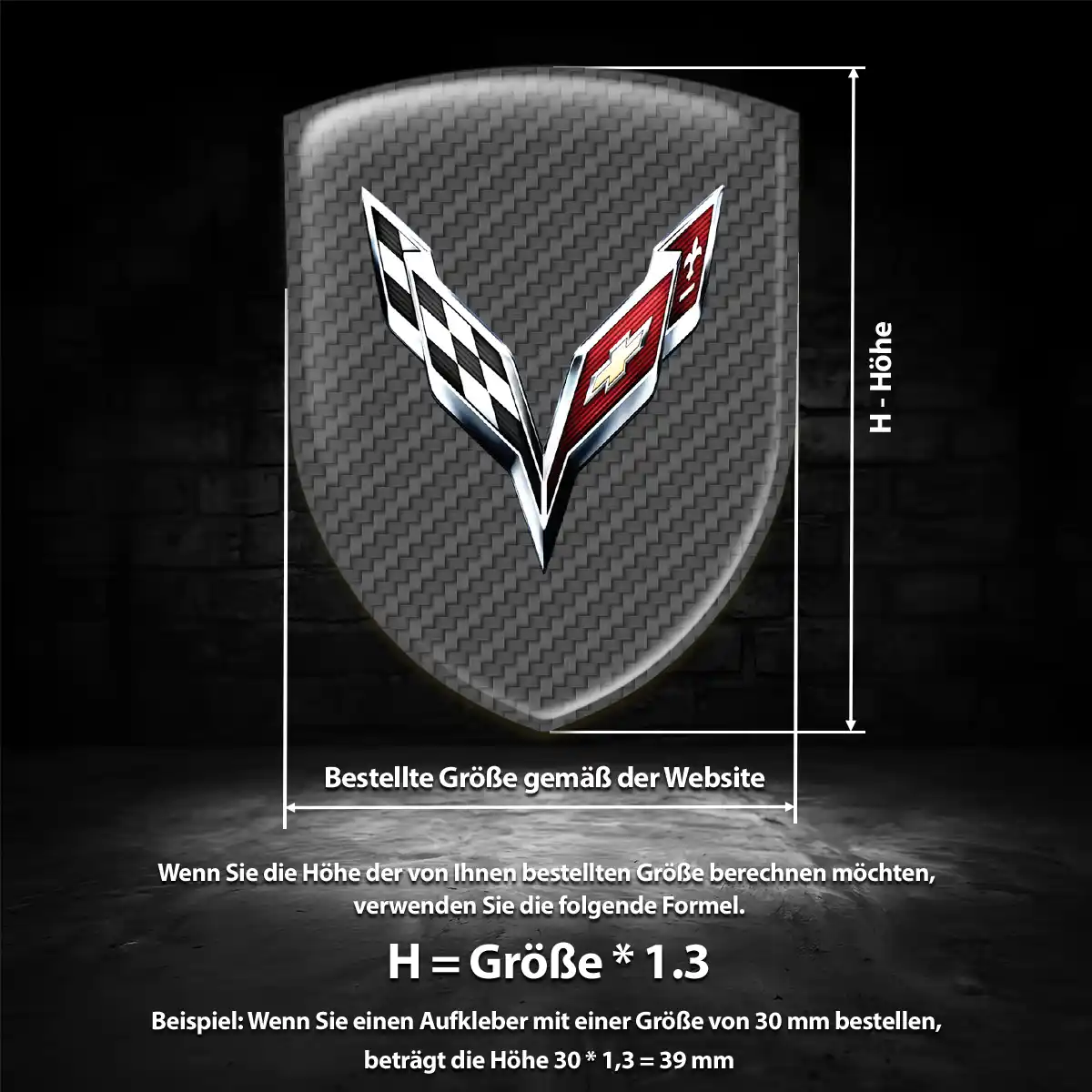 Chevrolet Corvette Aufkleber 3D Gel Embleme Auto Limitierte Auflage