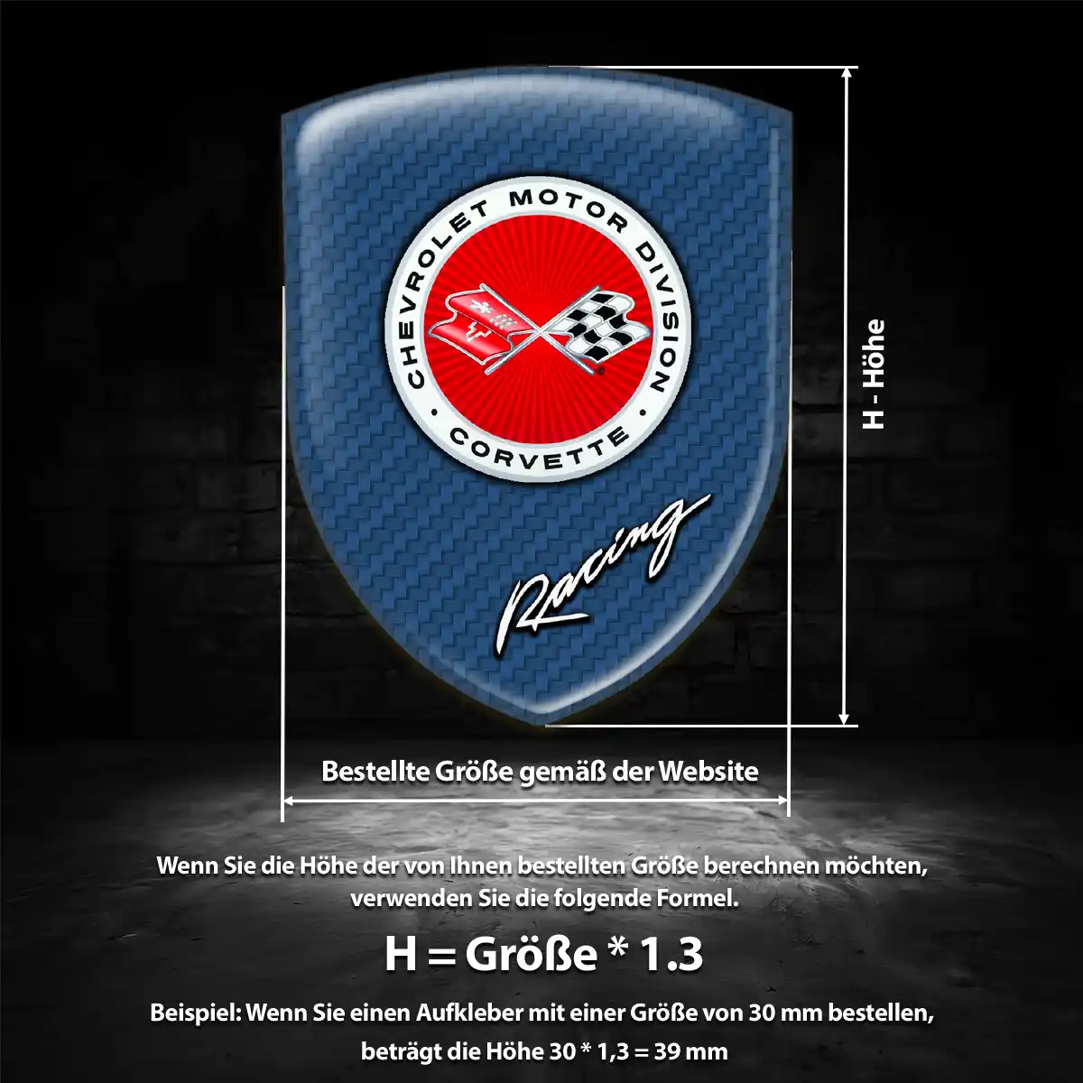 Chevrolet Corvette Aufkleber 3D Gel Embleme Auto Premium-Edition