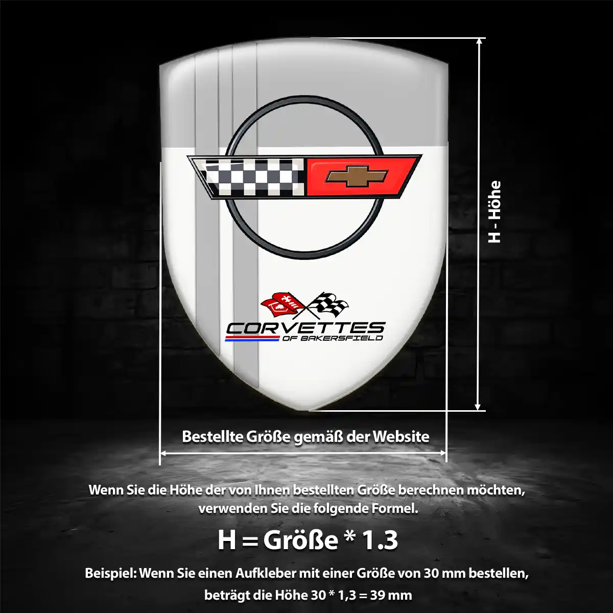 Chevrolet Corvette Aufkleber 3D Gel Embleme Auto Premiumqualität