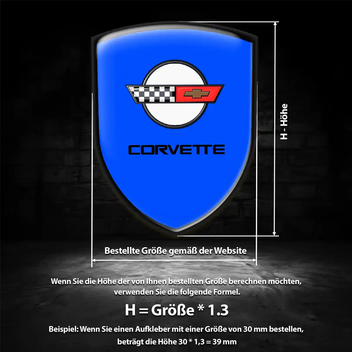 Chevrolet Corvette Aufkleber 3D Gel Embleme Limitierte Auflage