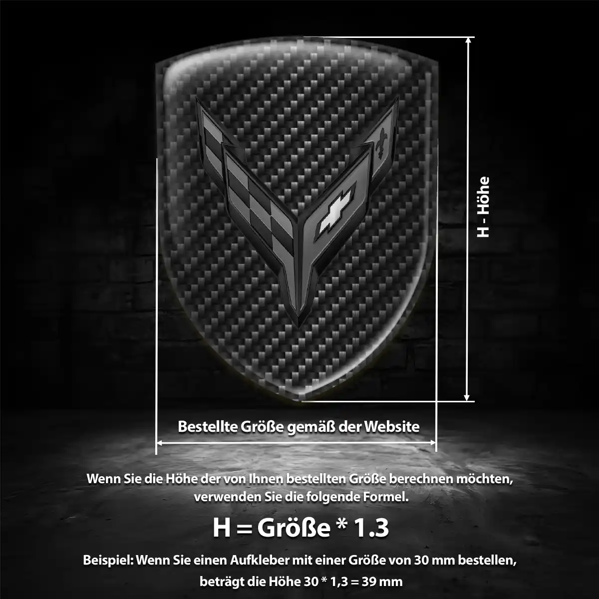 Chevrolet Corvette Aufkleber 3D Gel Embleme Luxus-Edition