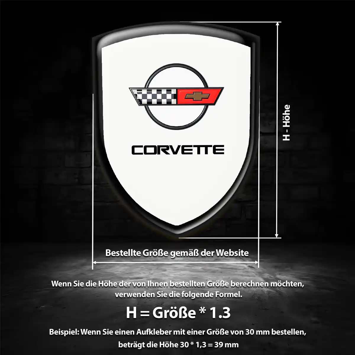 Chevrolet Corvette Aufkleber 3D Gel Embleme Premium-Edition