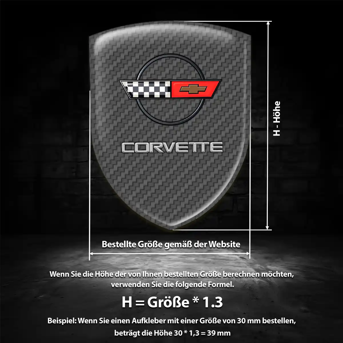 Chevrolet Corvette Aufkleber 3D Gel Embleme Premiumqualität
