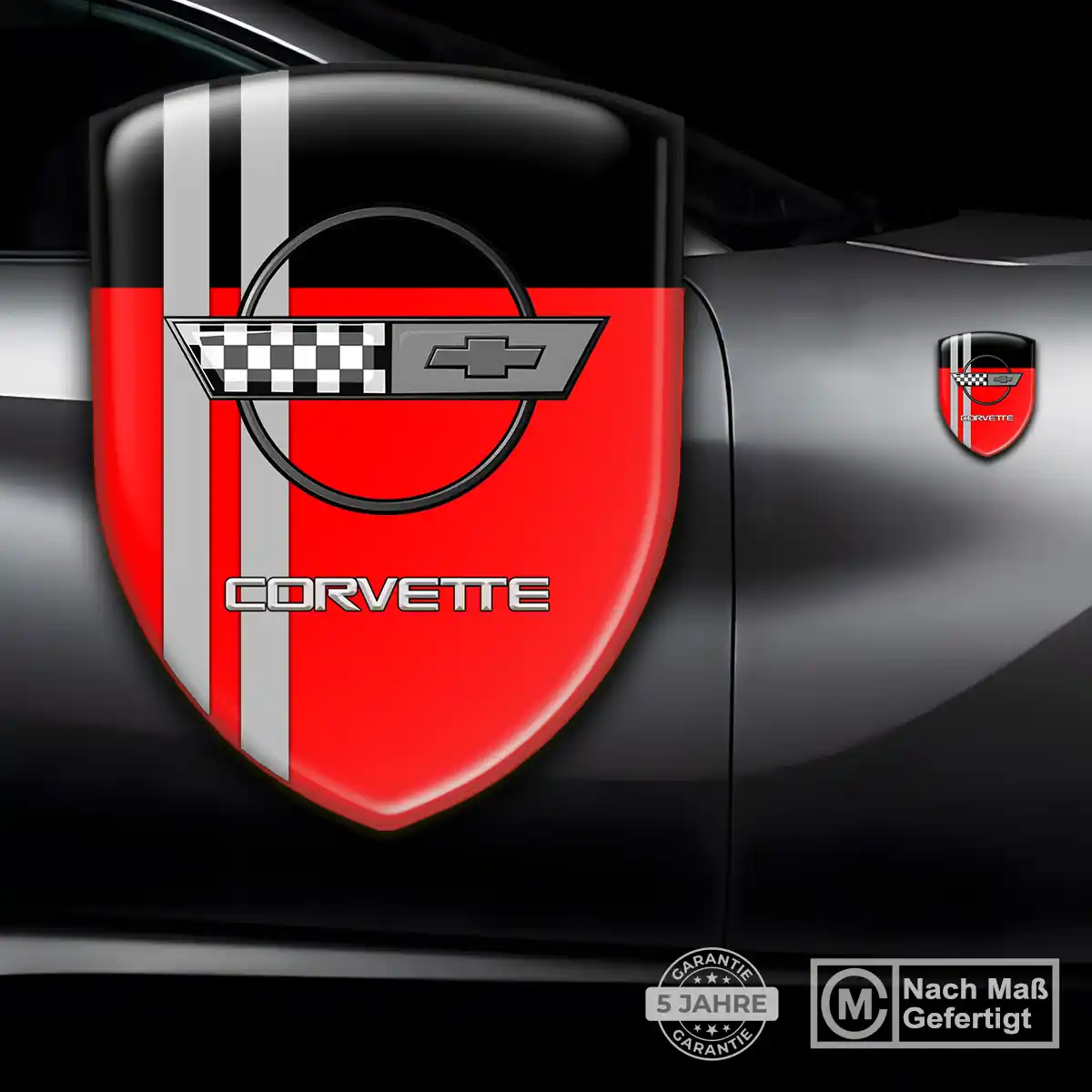Chevrolet Corvette Aufkleber 3D Gel Silikon Limitierte Auflage